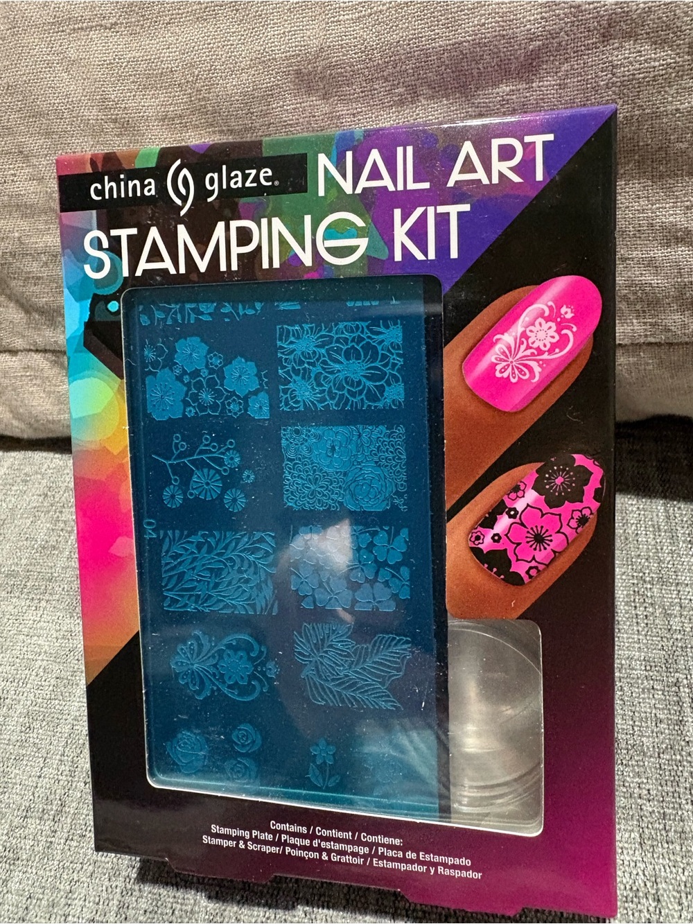 Pink & Black Nail Art Stamping Kit